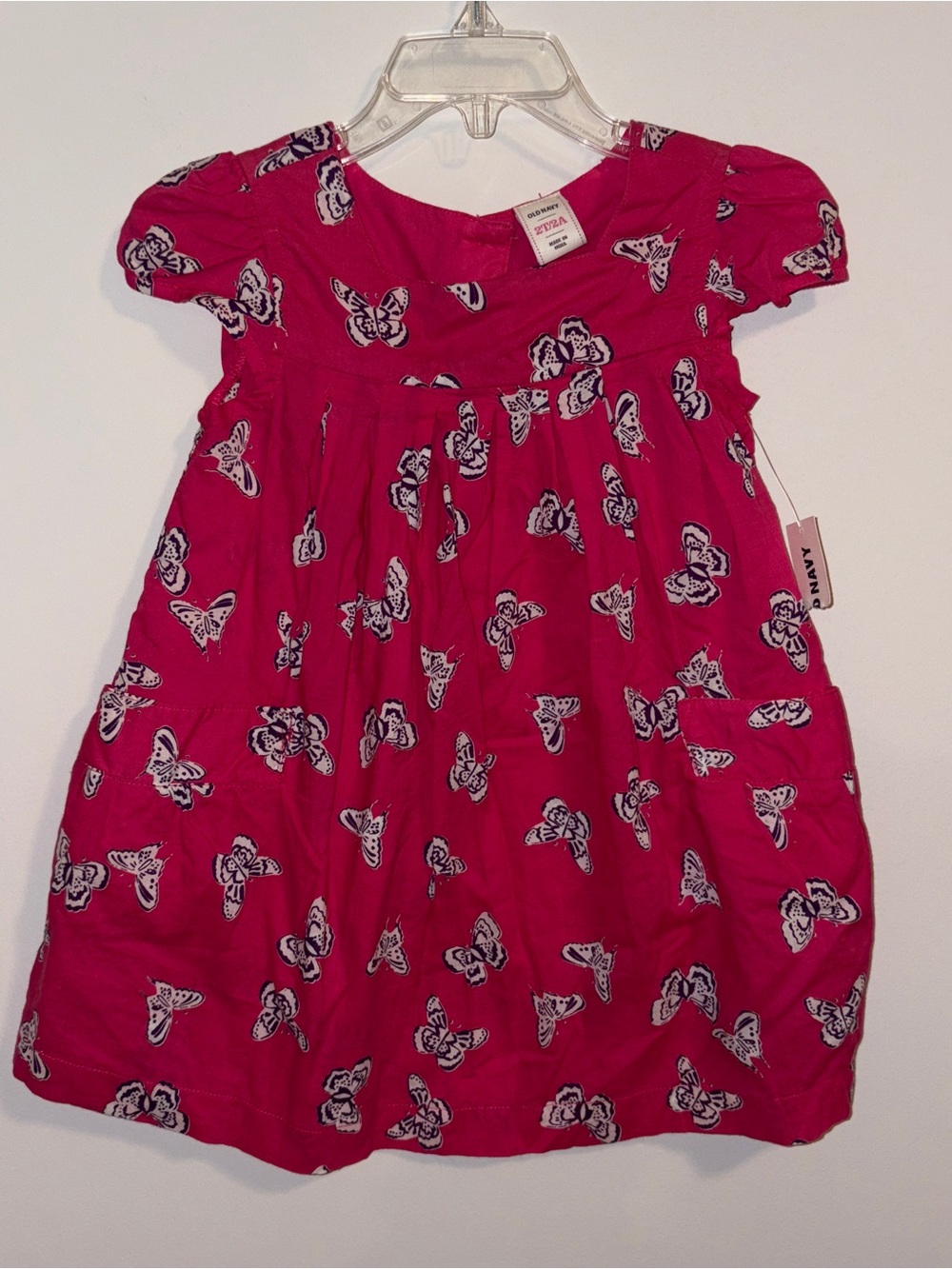 NWT Girl’s Pink Butterfly Dress 2T